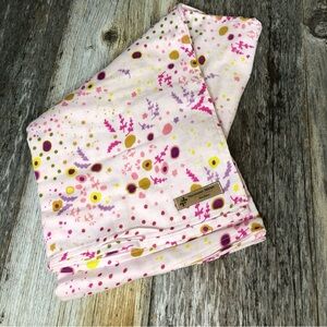 Cotton double gauze swaddle blanket || pink floral